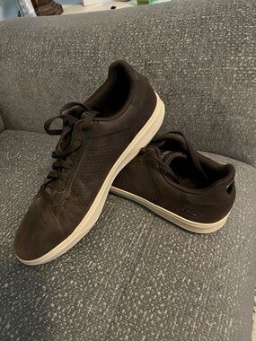 Skechers Goga Max Men's Dark Brown Lace-Up Sneakers with White Sole